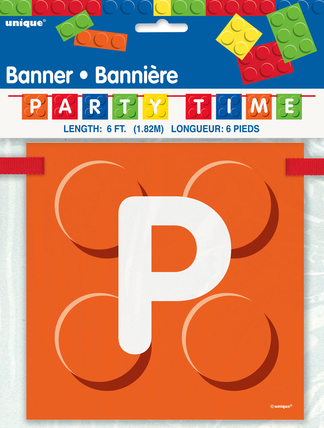 Building Blocks Party Time Flag Banner