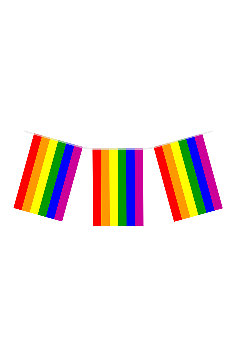Bunting Rainbow 7m W/24 Rect Flags Nylon