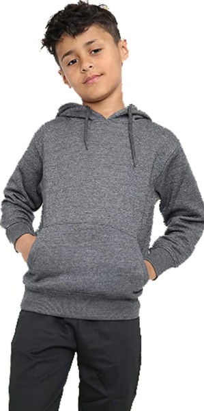 Kids Plain Charcoal Pullover Hoodie Sweatshirt