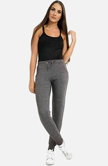 Charcoal Women Slim Fit Fleece Trouser