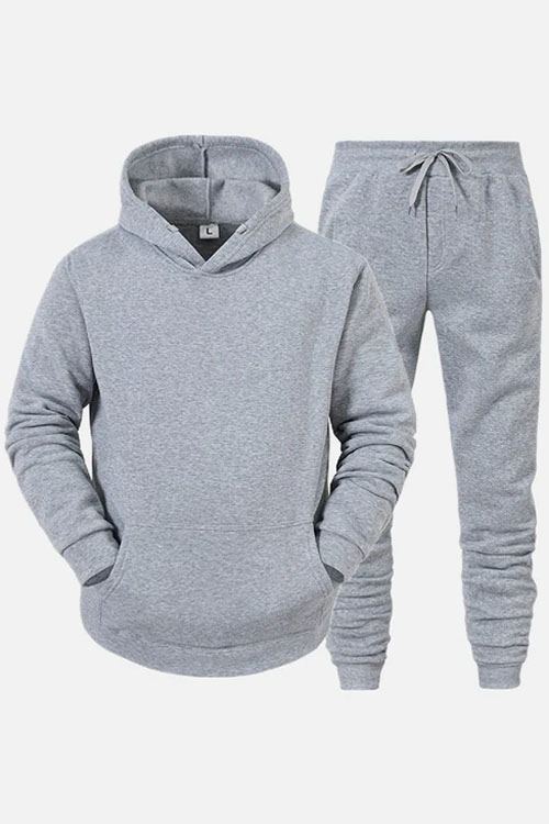 Child Plain Grey Pullover Tracksuit
