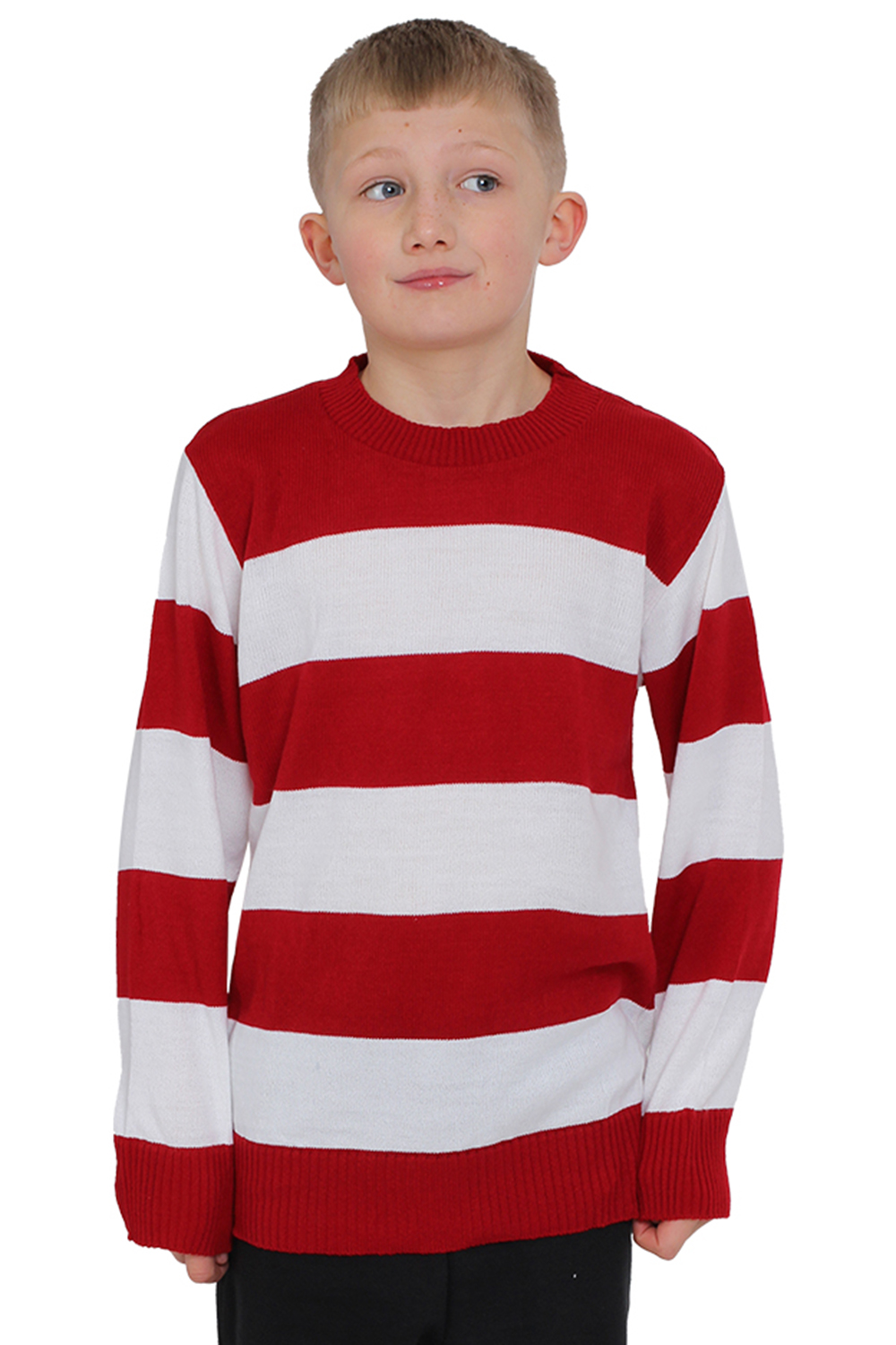 Wickedfun Children's Red and White Stripe Knitted Jumper