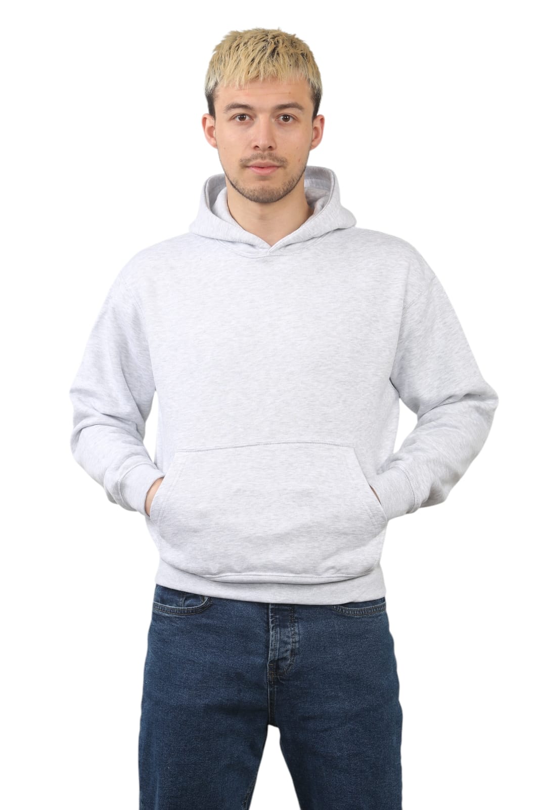 Classic Grey Pullover Hoodie for Men