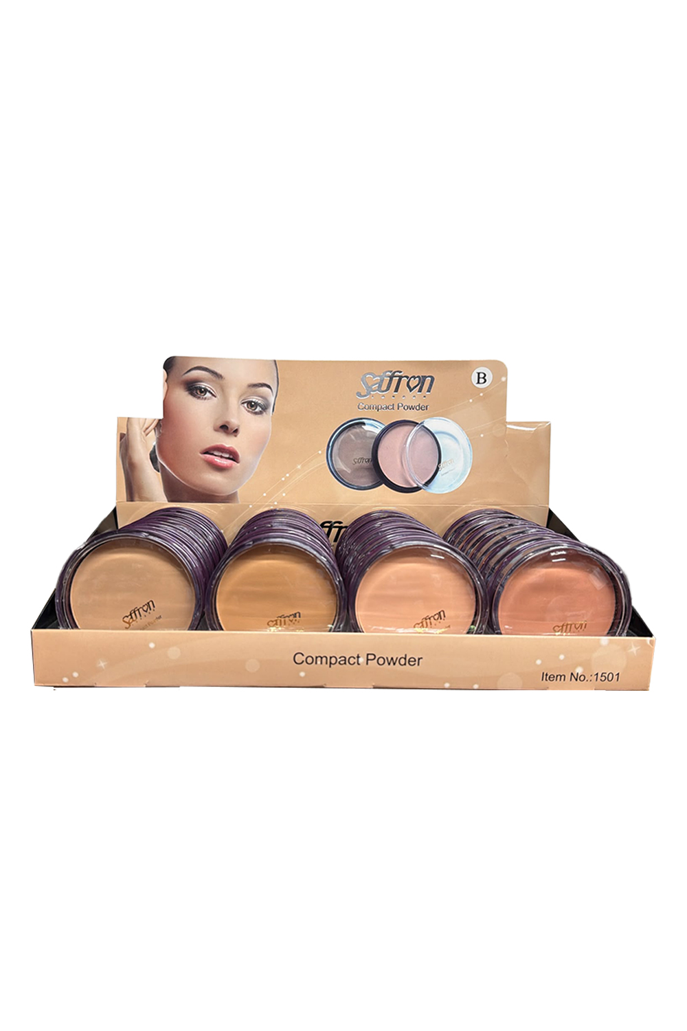 Compact Pressed Face Powder 4 Assorted Medium Shades - Pack of 24 Pcs (Price Per Piece)