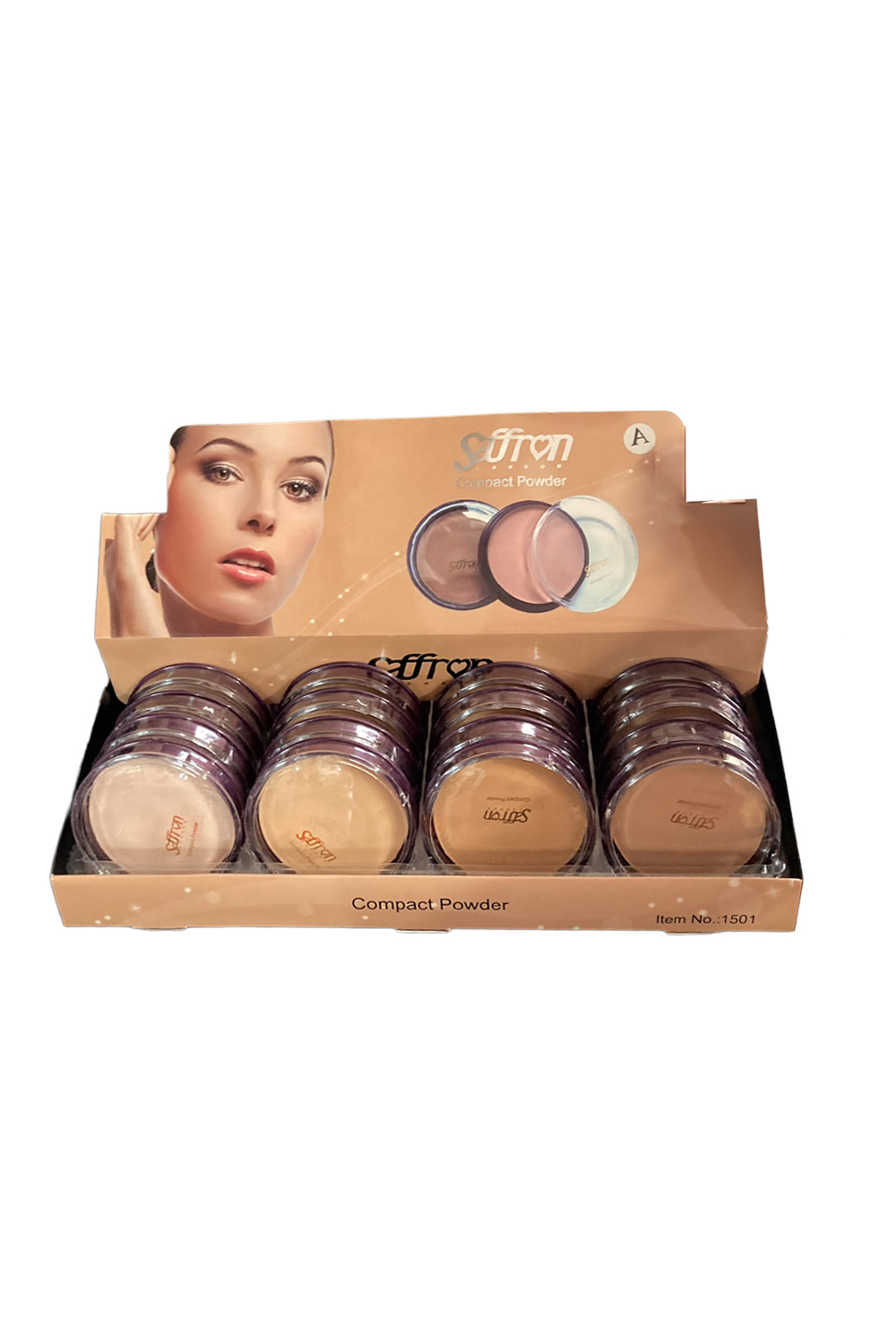 Compact Pressed Face Powder 4 Assorted Light Shades  - Pack of 24 Pcs (Price Per Piece)