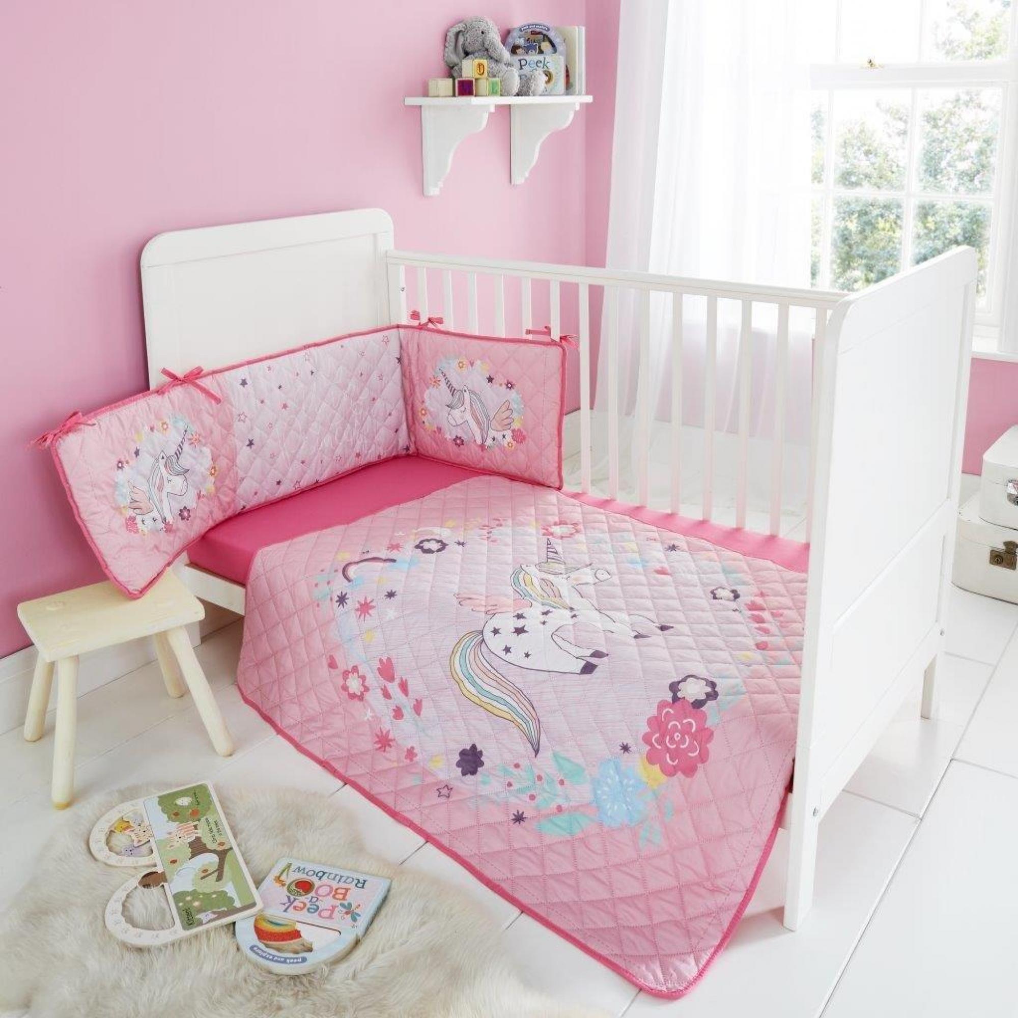 COT BUMPER SET UNICORN PRINCESS