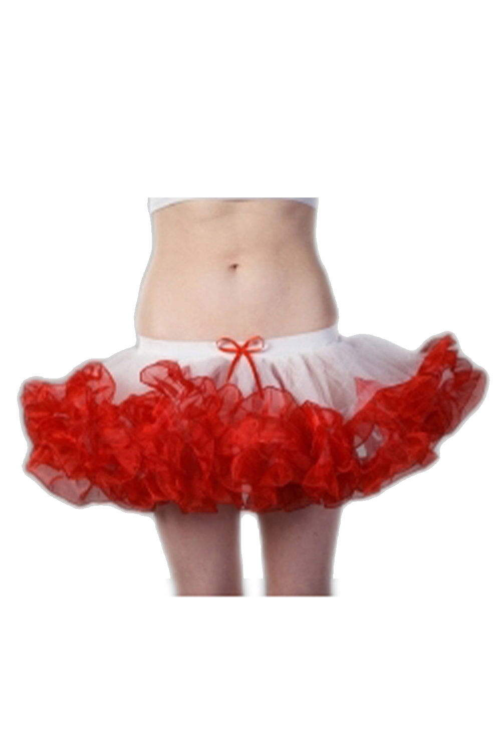 Crazy Chick Adult 2 Layers White Red Short Ruffle Tutu Skirt