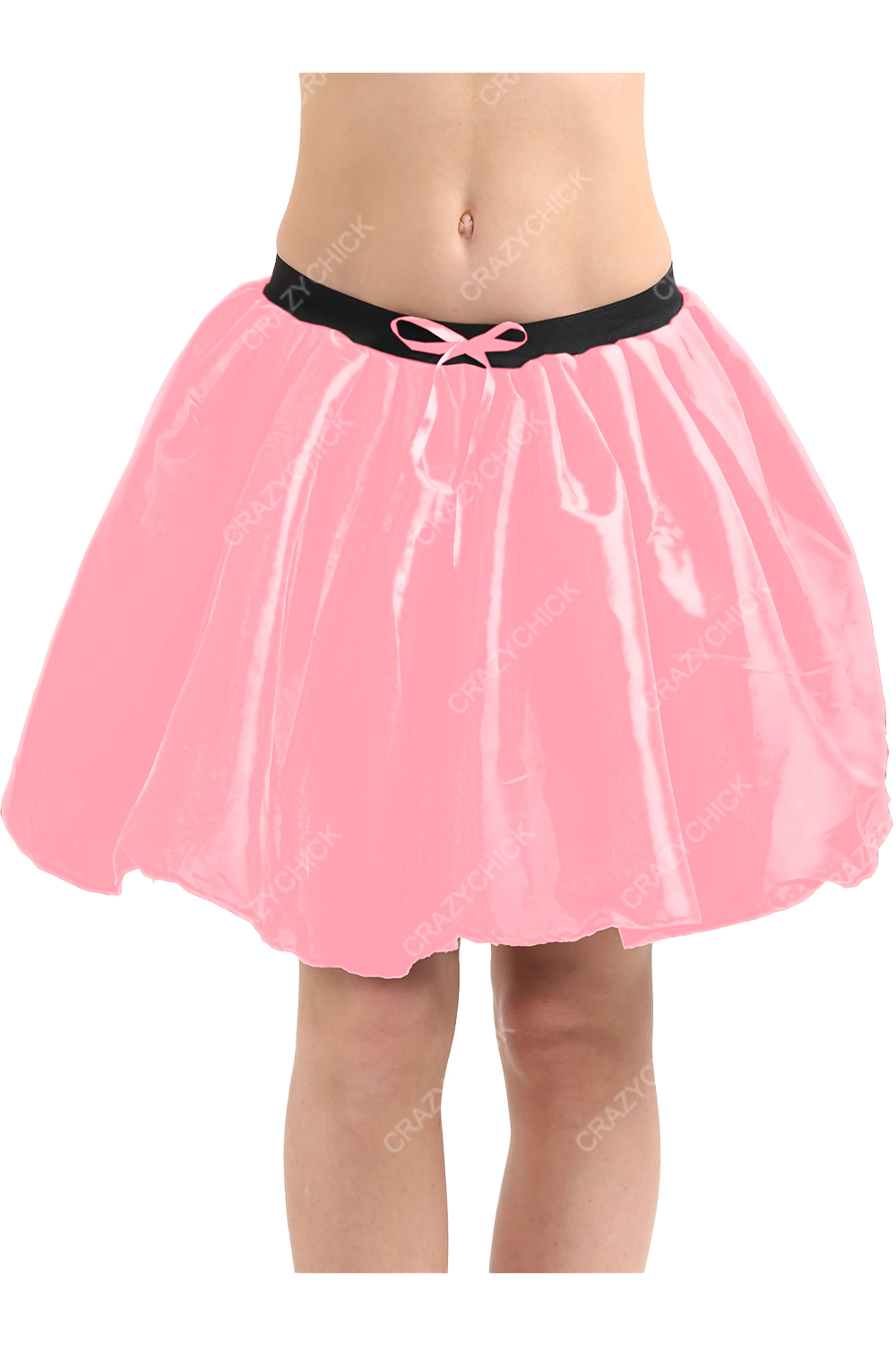 Crazy Chick Adult 3 Layers Baby Pink Satin Tutu Skirt (Approx 18 Inches Long)