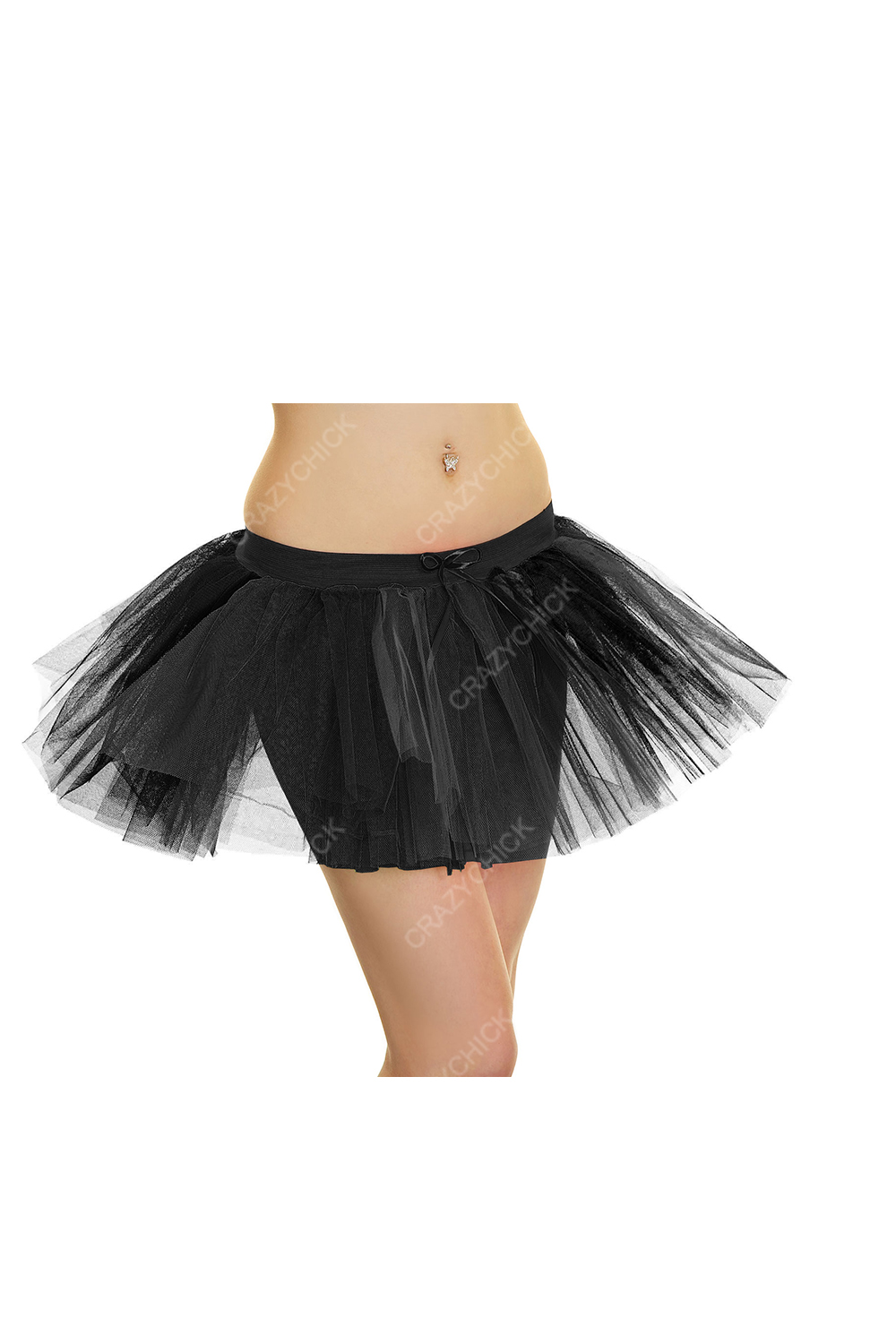 Crazy Chick Adult 3 Layers Plain Black Tutu Skirt
