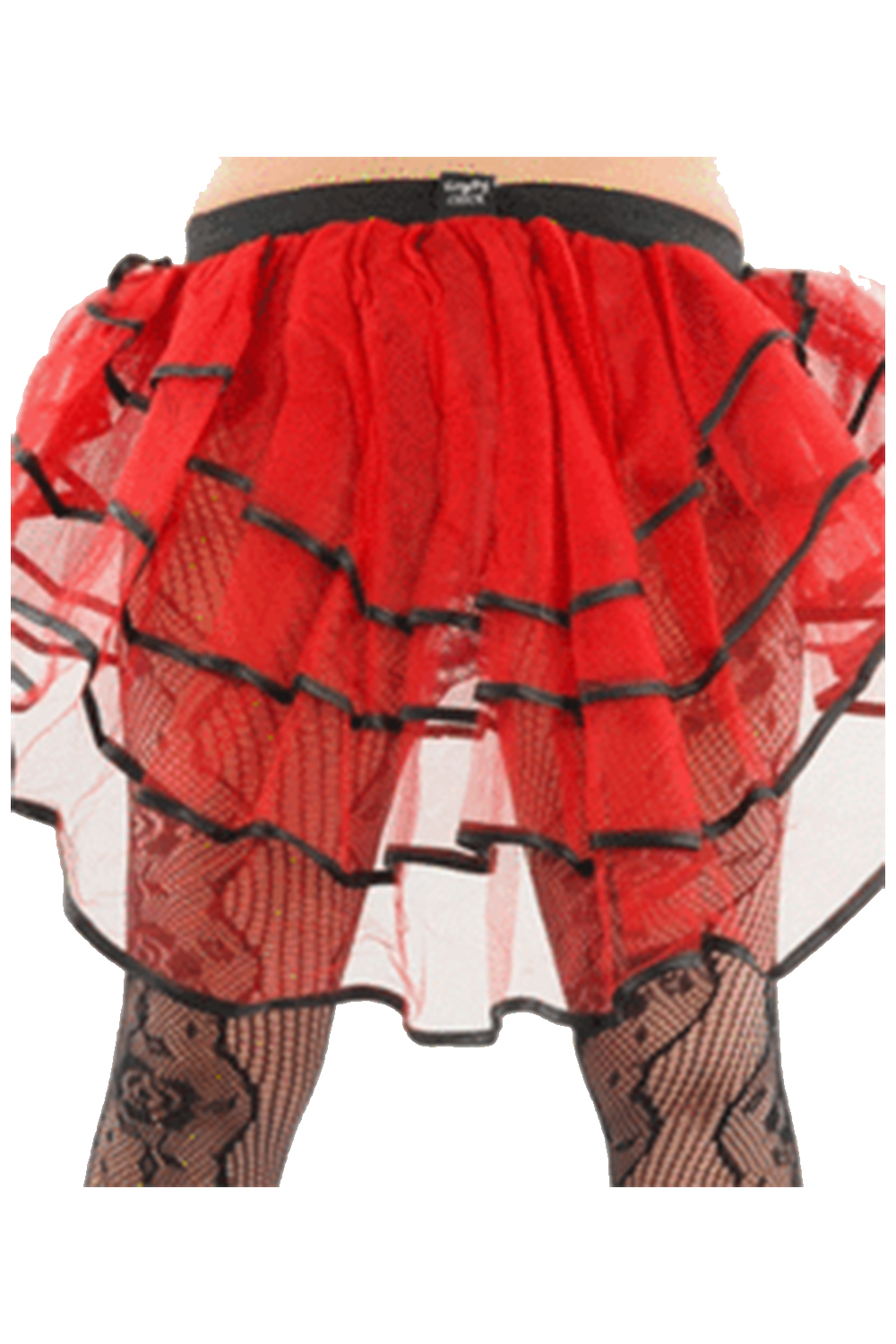 Crazy Chick Adult 3 Layers Red Black Burlesque Tutu Skirt