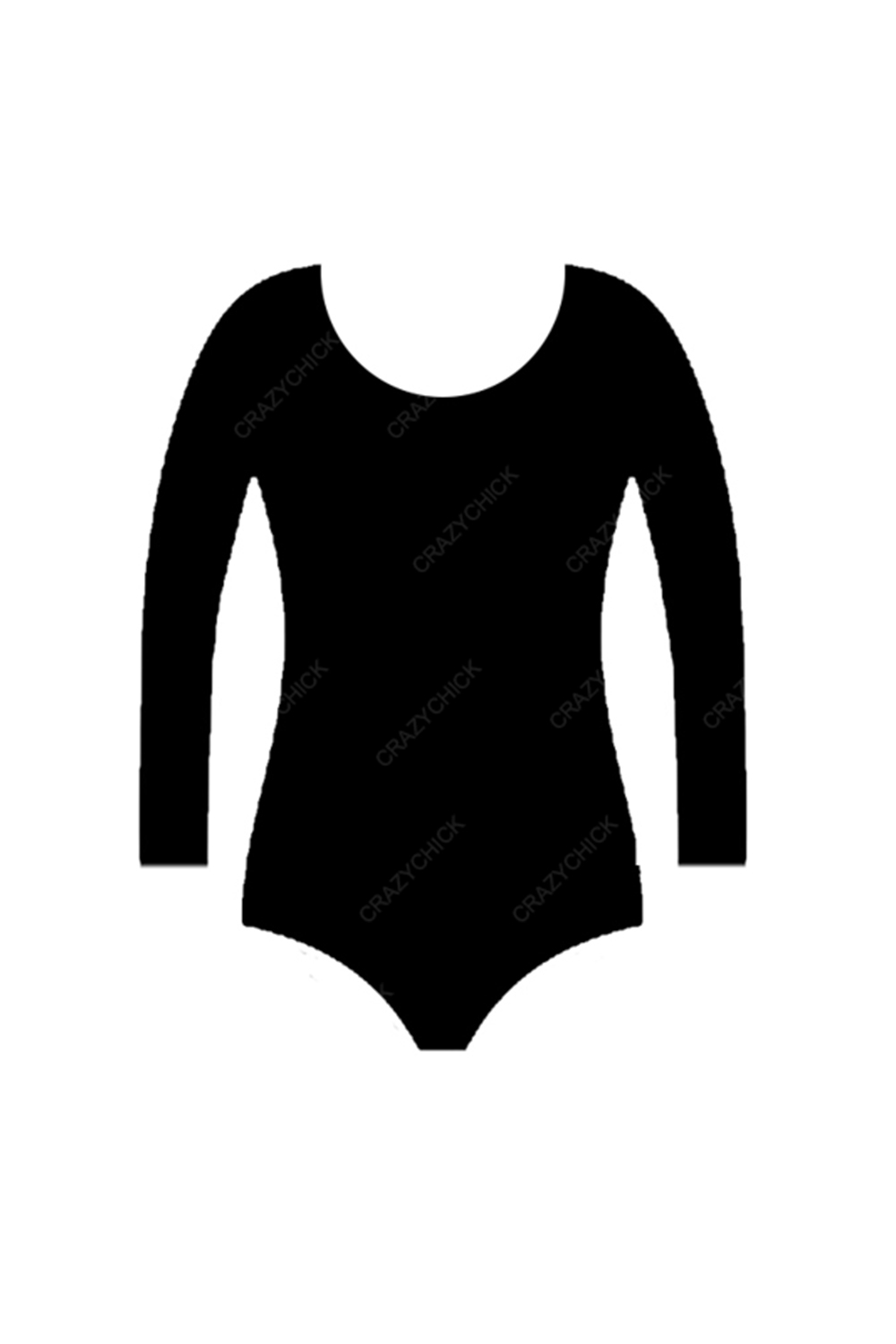 Crazy Chick Girls Cotton Full Sleeve Black Leotard
