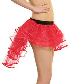 Crazy Chick Girls Sequin Red Burlesque Tutu Skirt