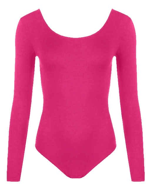 Crazy Chick Girls Microfibre Pink Full Sleeve Leotard