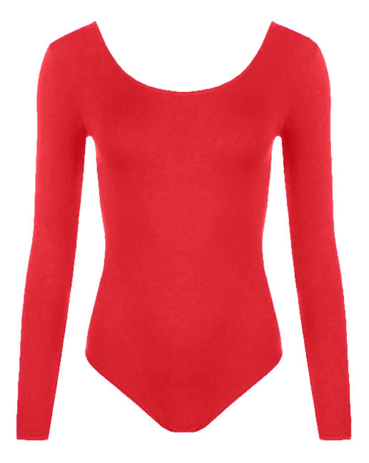 Crazy Chick Girls Microfibre Red Full Sleeve Leotard
