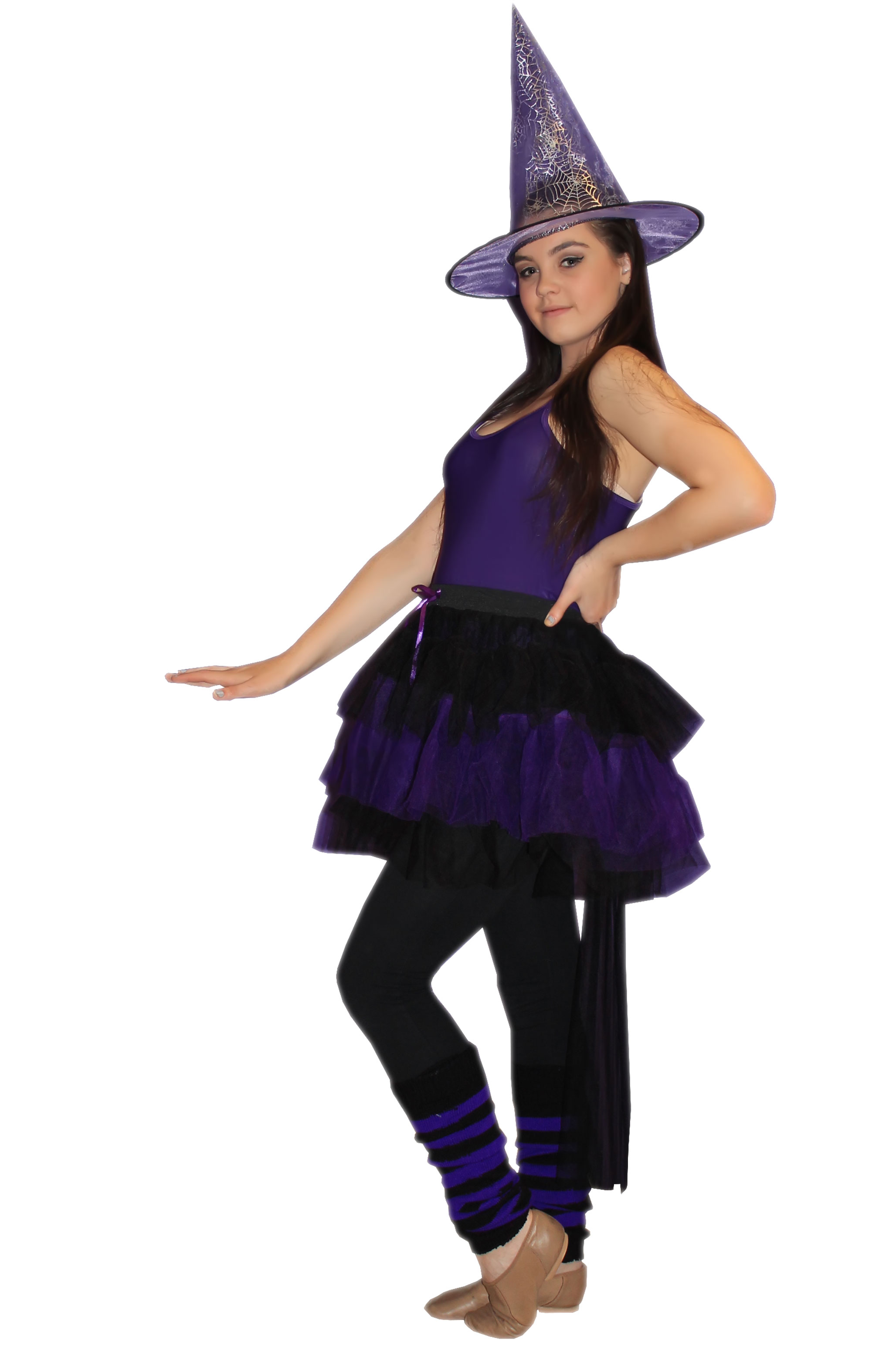 Crazy Chick Adult Long Tail Black and purple Tutu Skirt