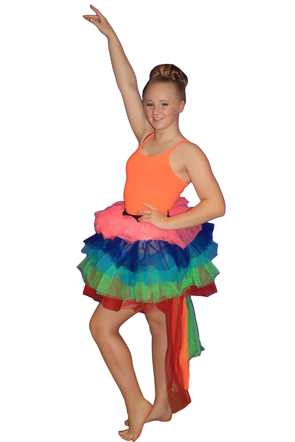 Wickedfun Adult Long Tail Rainbow Tutu Skirt