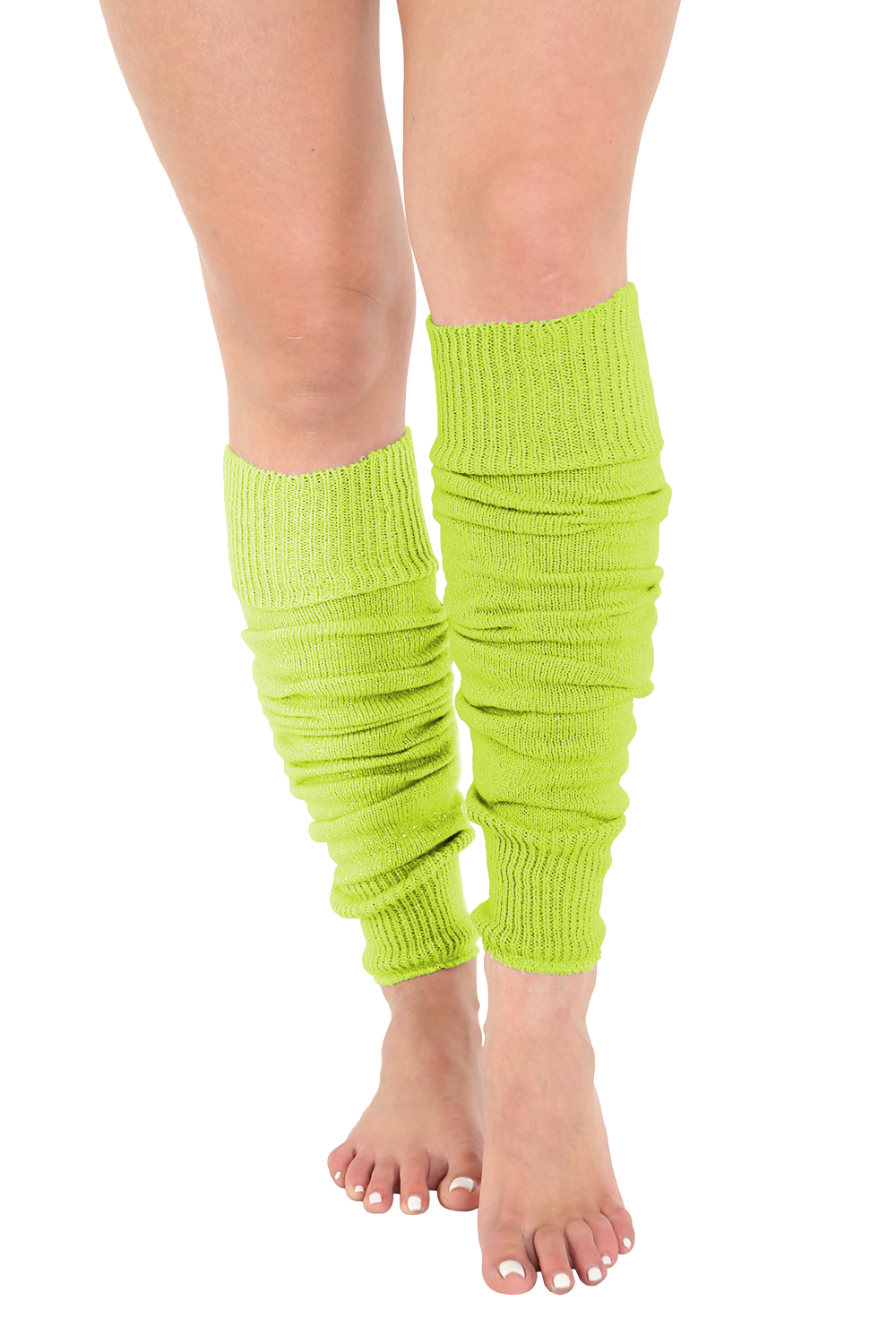 Crazy Chick Plain Lime Yellow Legwarmers (Pack of 12)