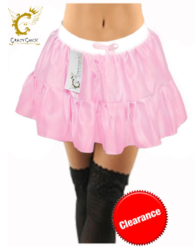 Crazy Chick Adult 2 Layer Satin Baby Pink Tutu Skirt