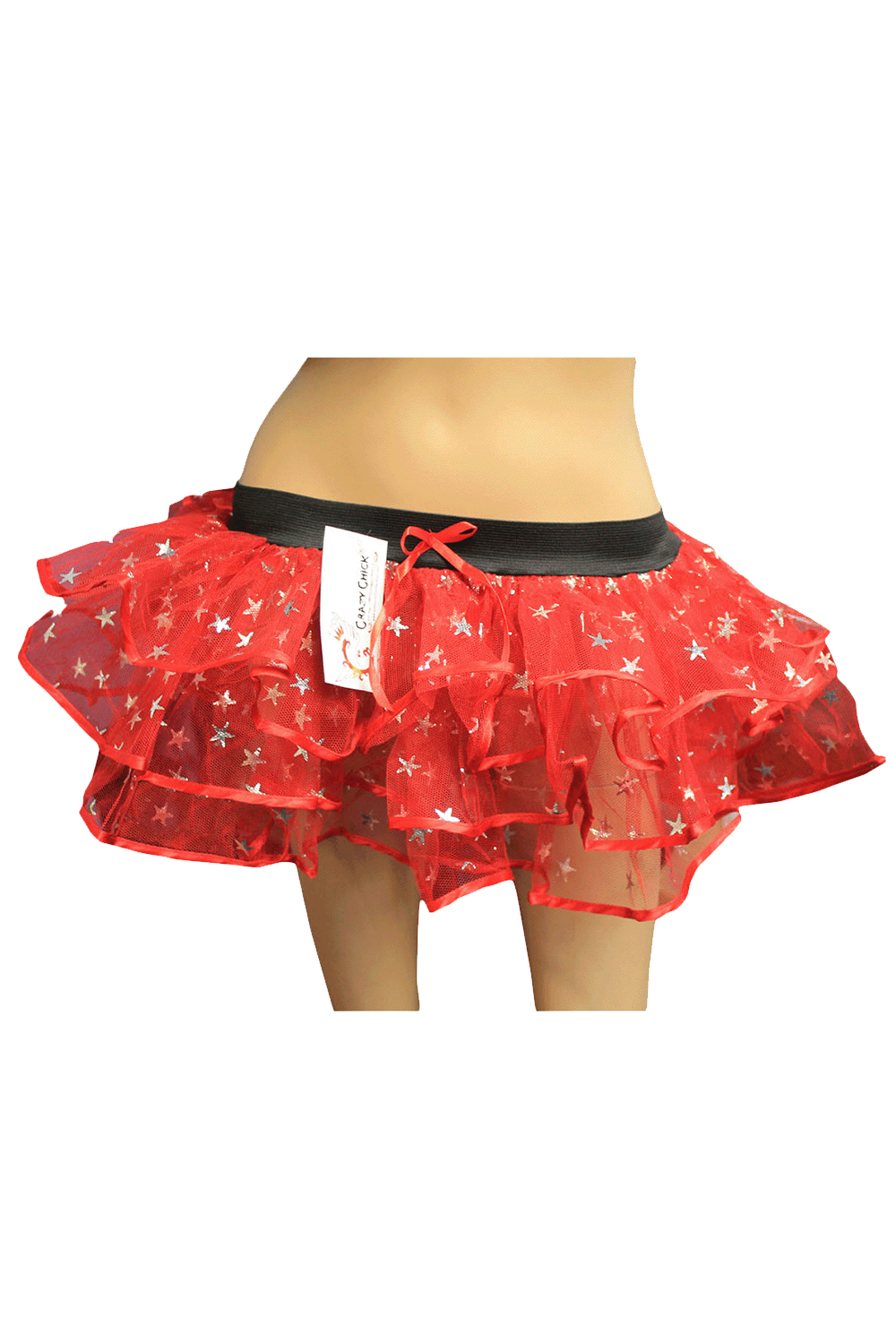 Crazy Chick Adult Star Red Burlesque Tutu Skirt