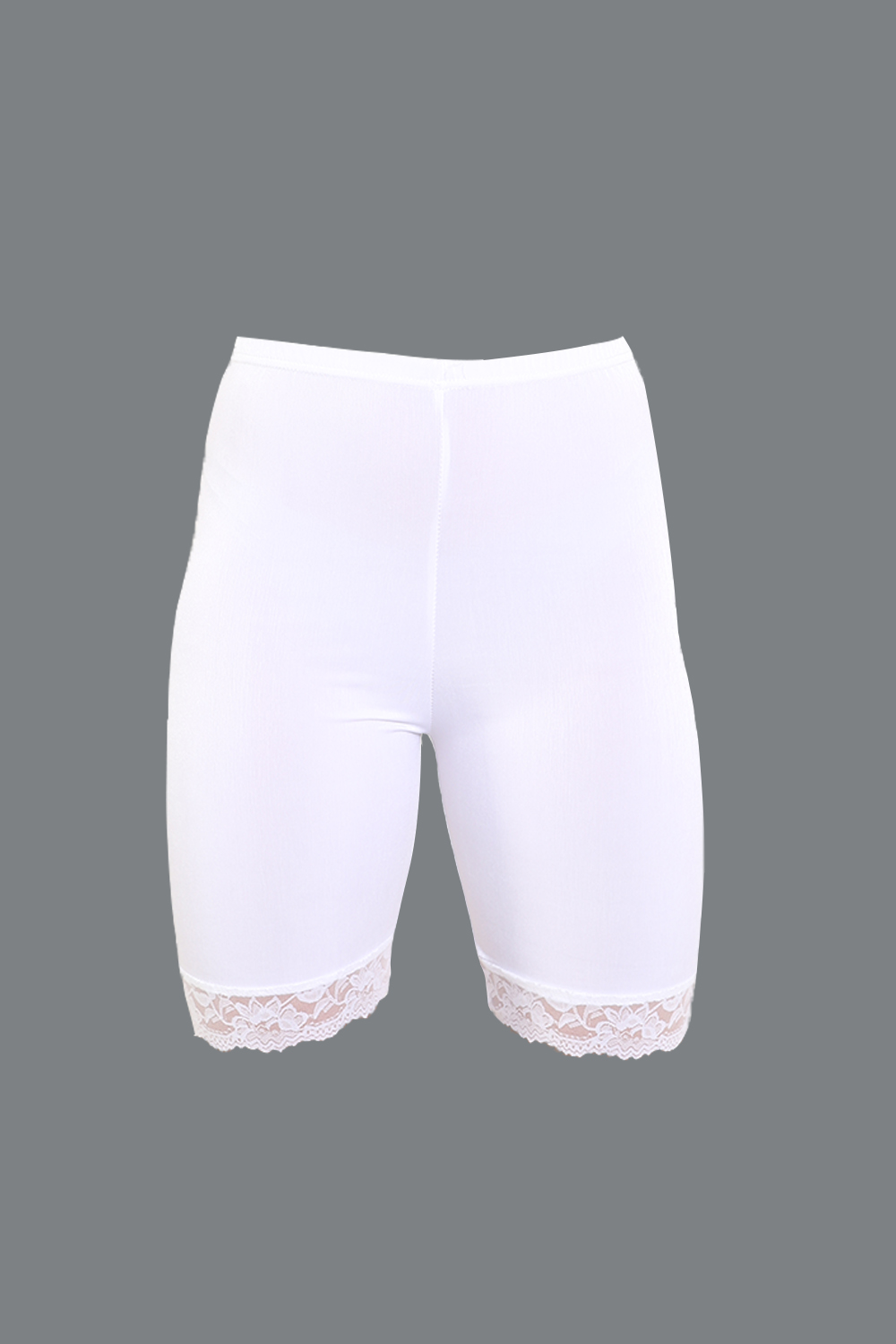 Crazy Chick Adult White Microfibre Lace Cycling Shorts for Sports and Gym