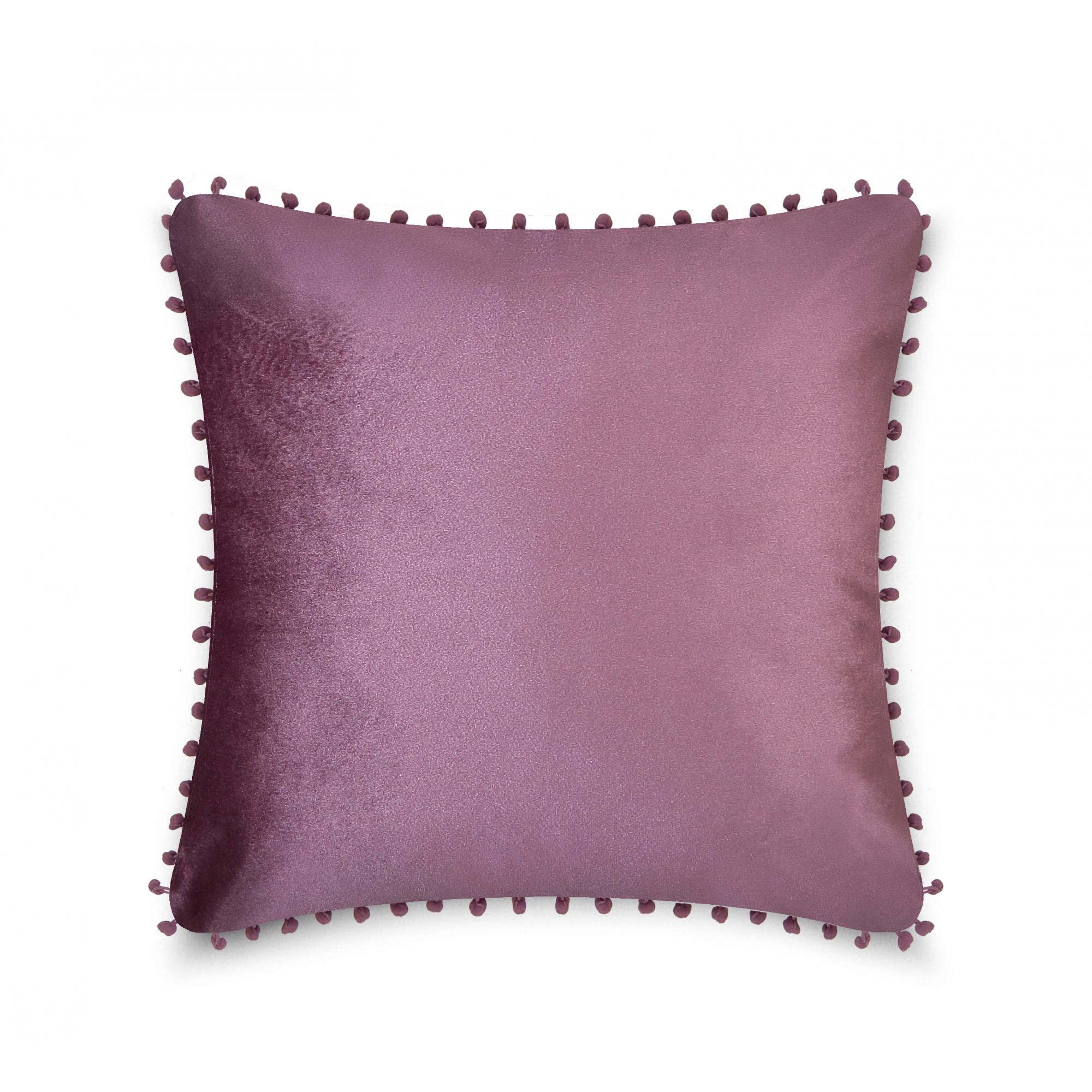 CUSHION COVER POM POM 43x43 MAUVE