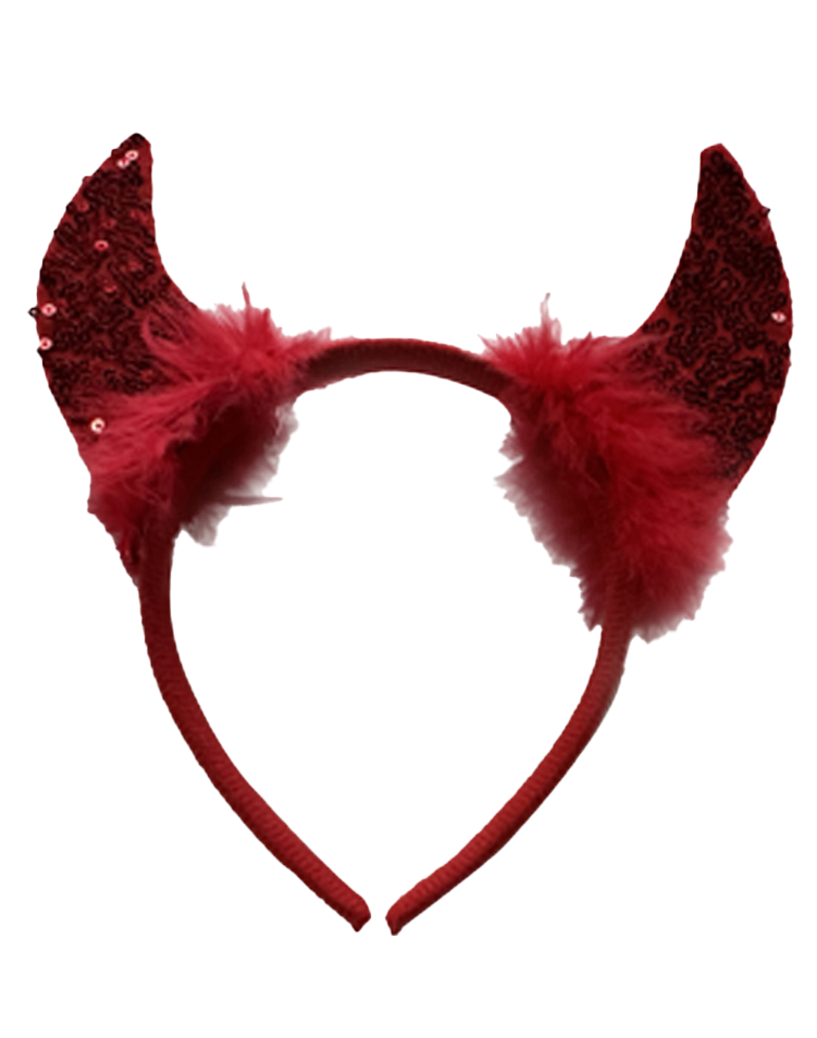 Wickedfun Red Sequin Devil Horns With Headband