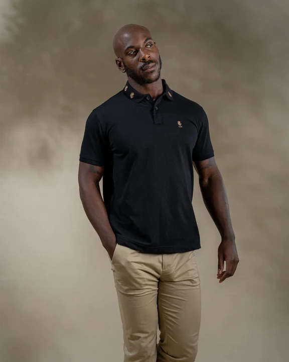 Embroidered Collar Luxury Polo Shirt