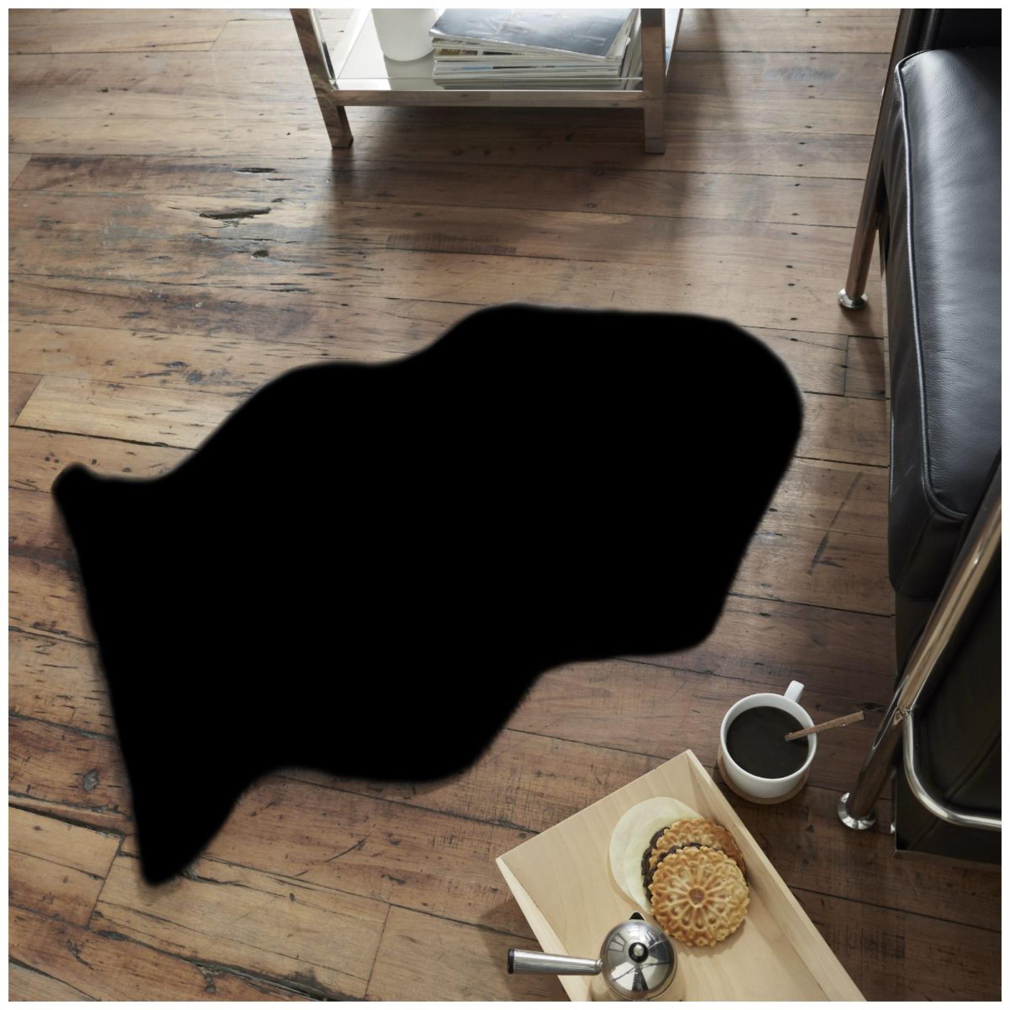 FAUX FUR RABBIT RUG 60X90 BLACK 6499