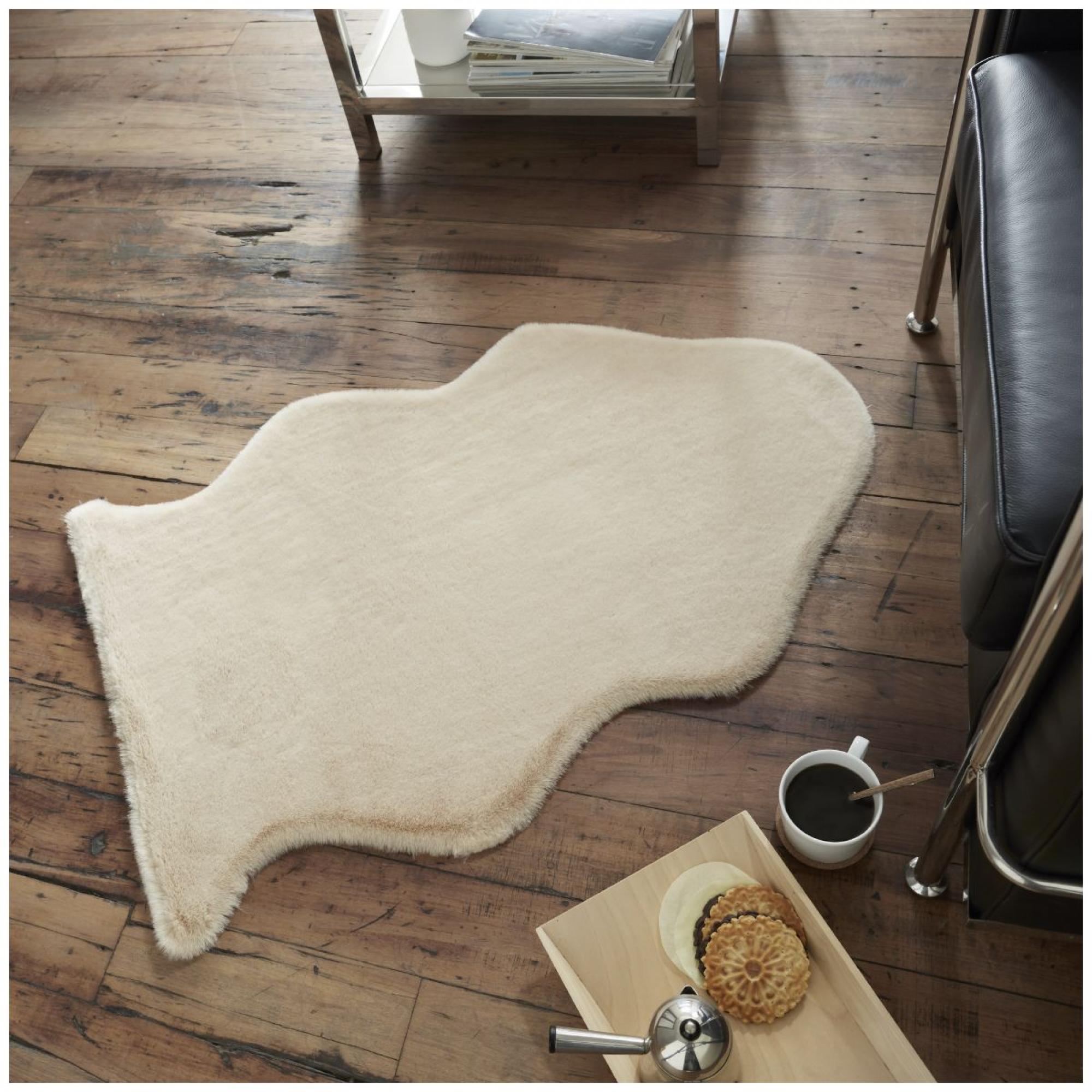 FAUX FUR RABBIT RUG 60X90 NATURAL 6512