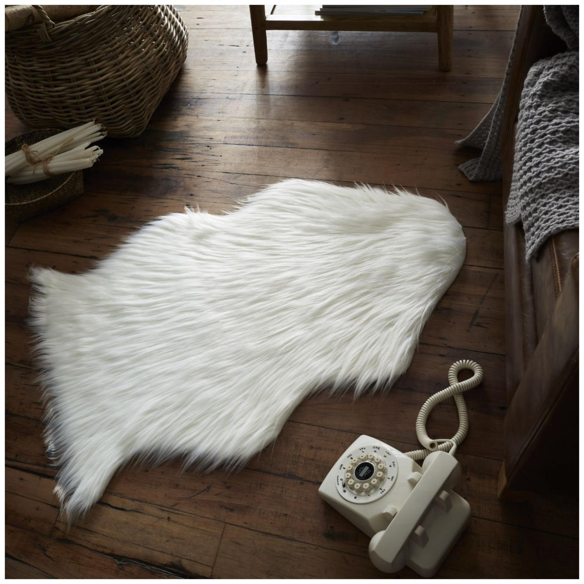 FAUX FUR SHEEP RUG 60X90 WHITE 6475