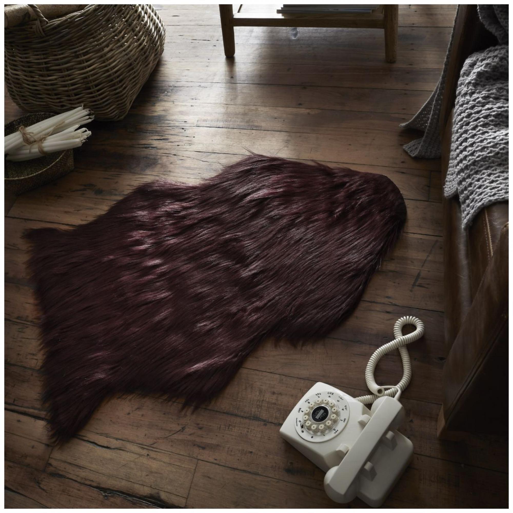FAUX FUR SHEEP RUG 60X90 WINE 6482