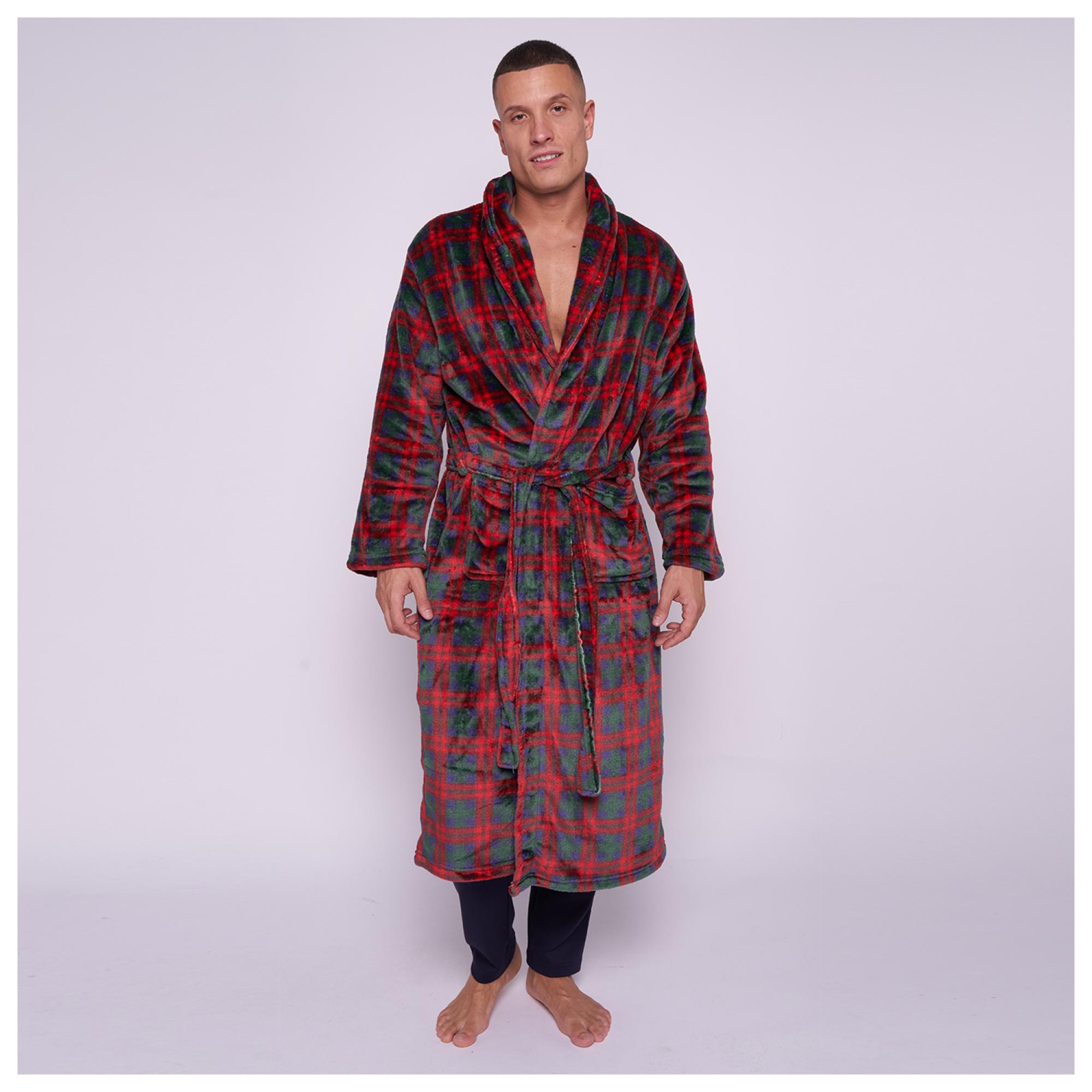 Flannel Bathrobe - Men Wiber Tartan Check