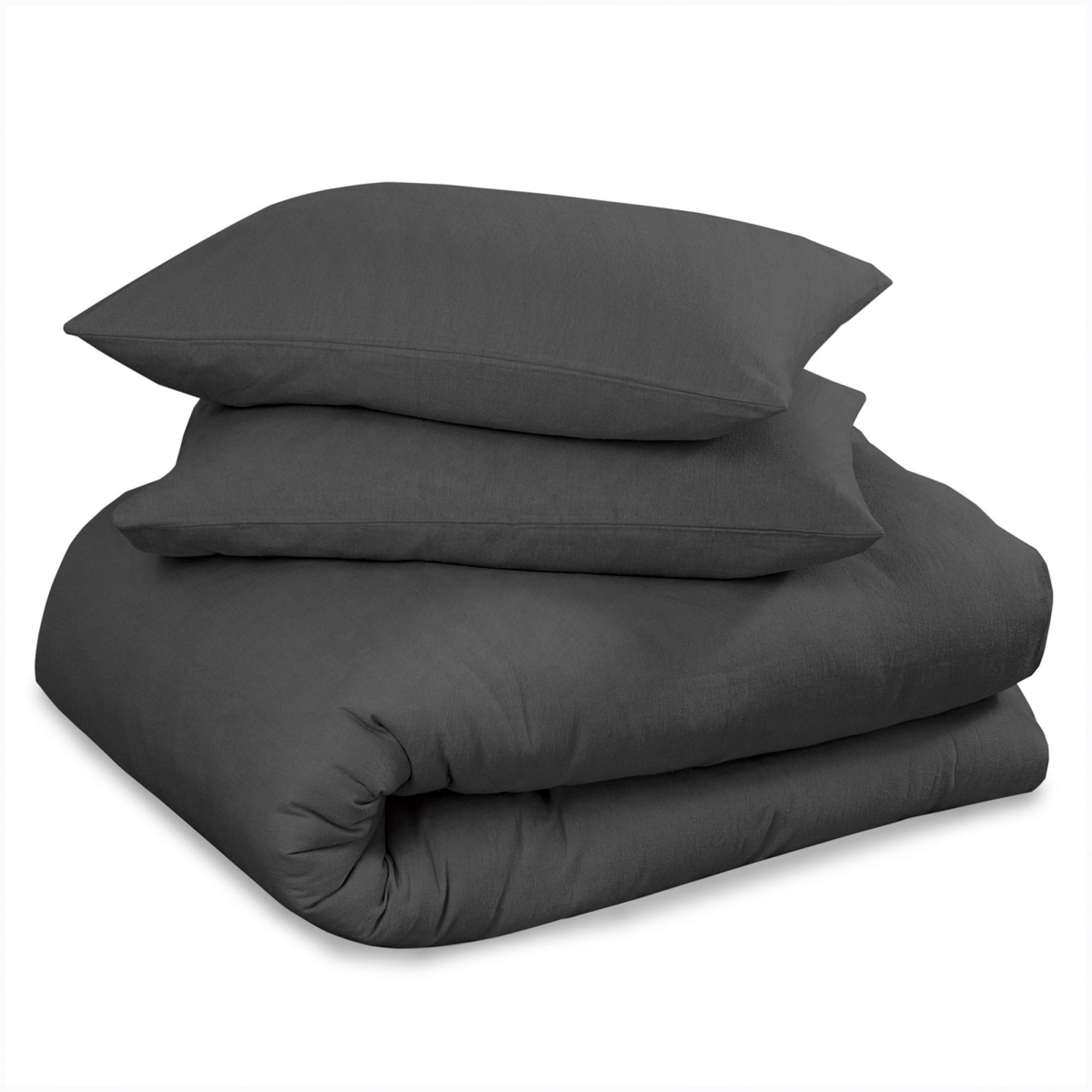 FLANNEL PLAIN FITTED SHEET CHARCOAL