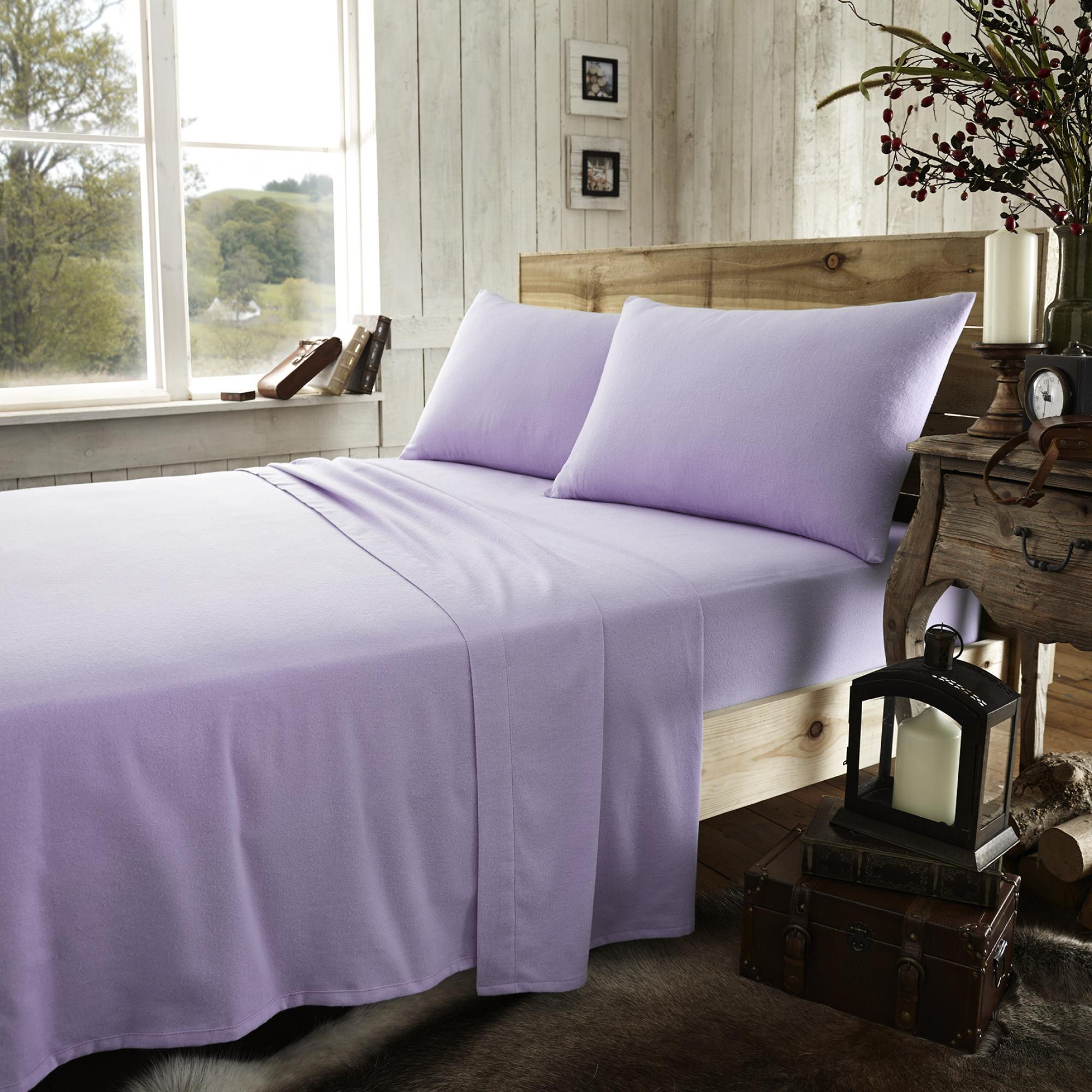 FLANNEL PLAIN FLAT SHEET LILAC