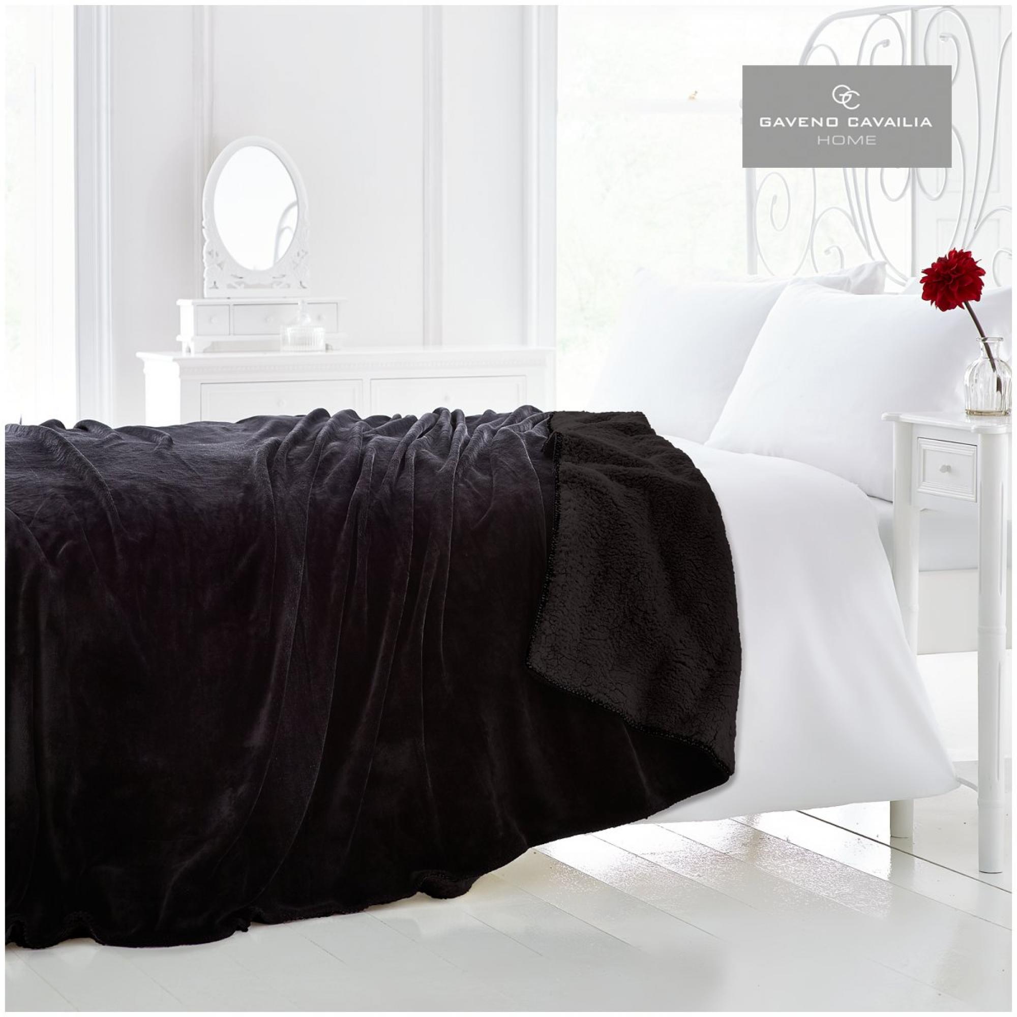 FLANNEL SHERPA THROW 200X240 BLACK