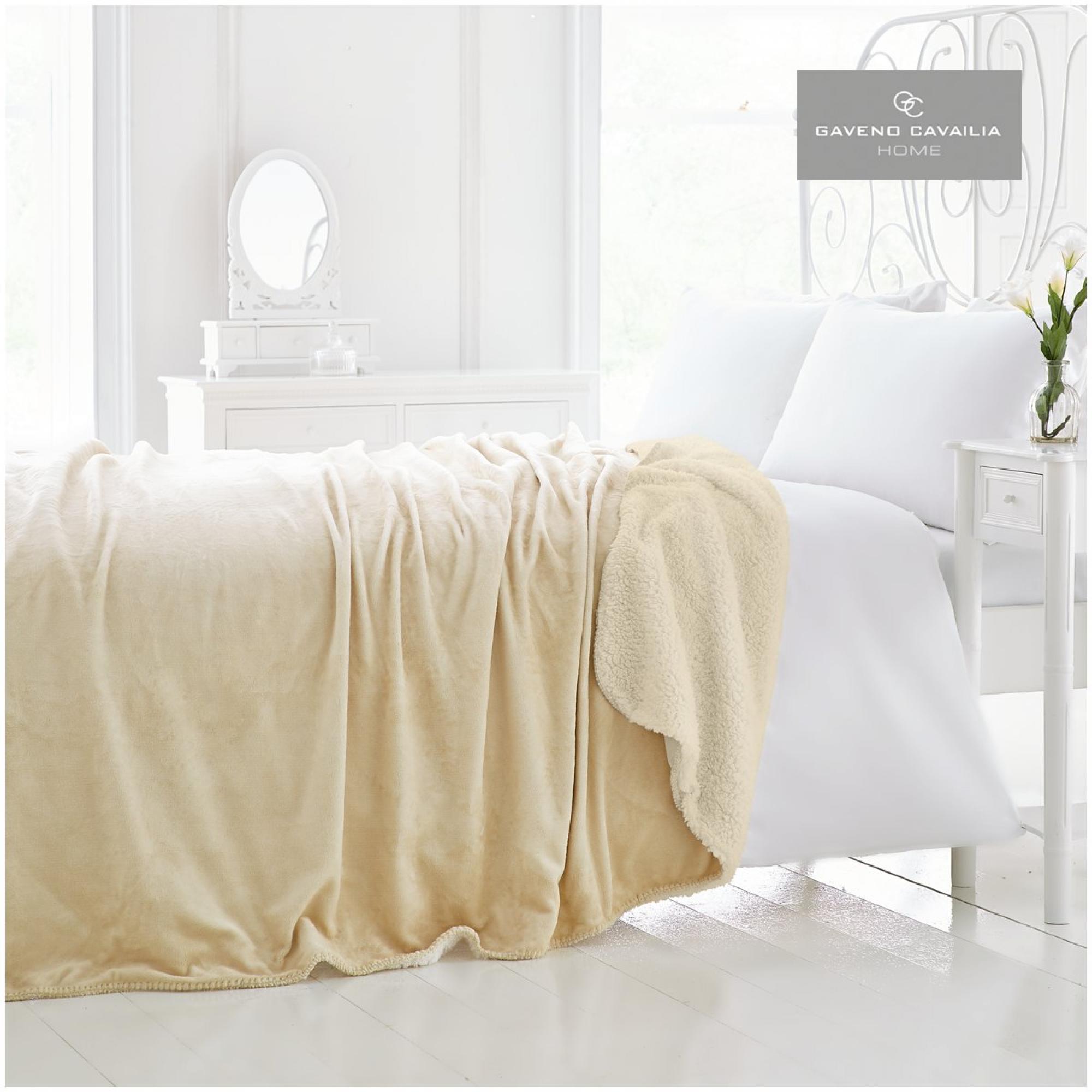 FLANNEL SHERPA THROW 200X240 CREAM