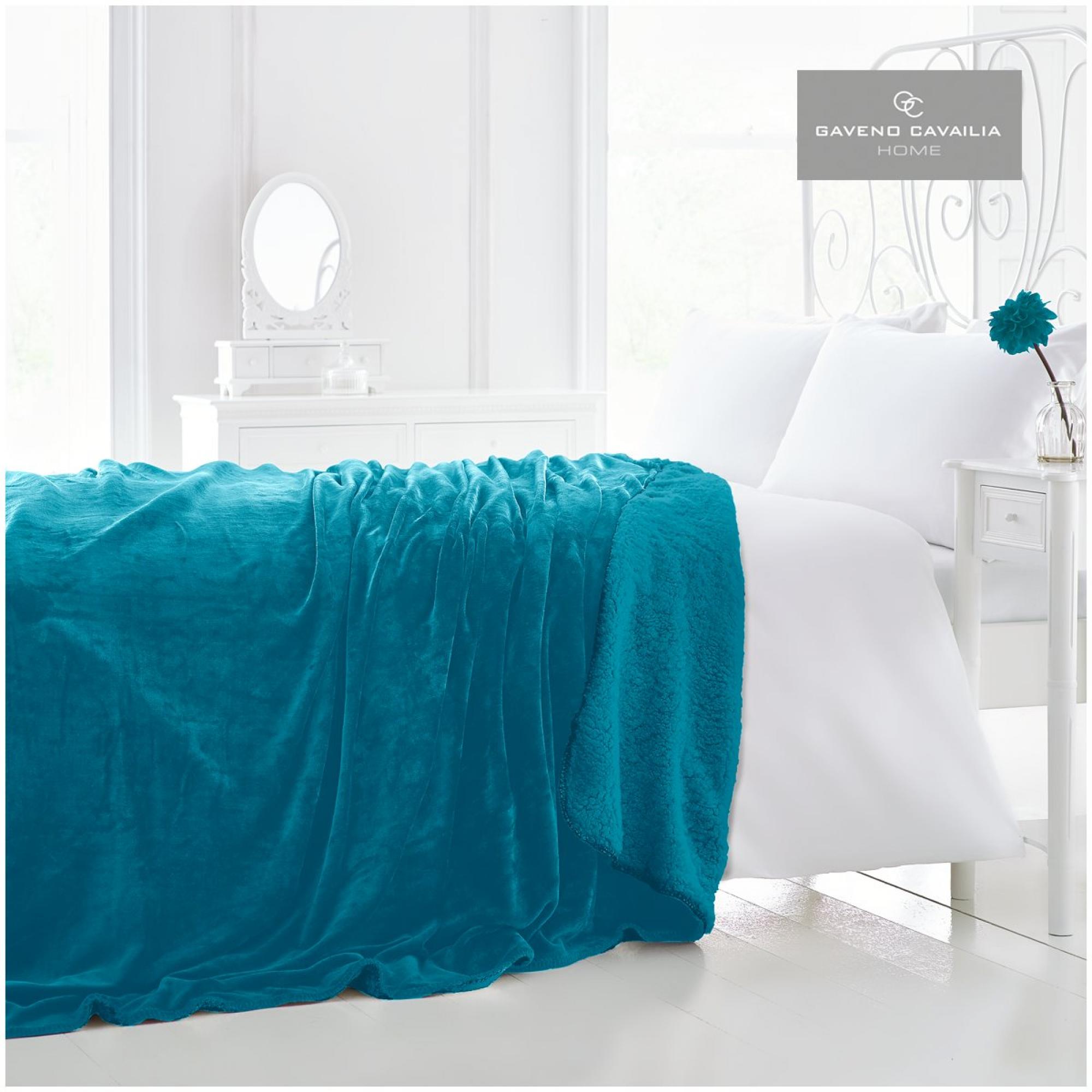 Flannel Sherpa Throw Teal