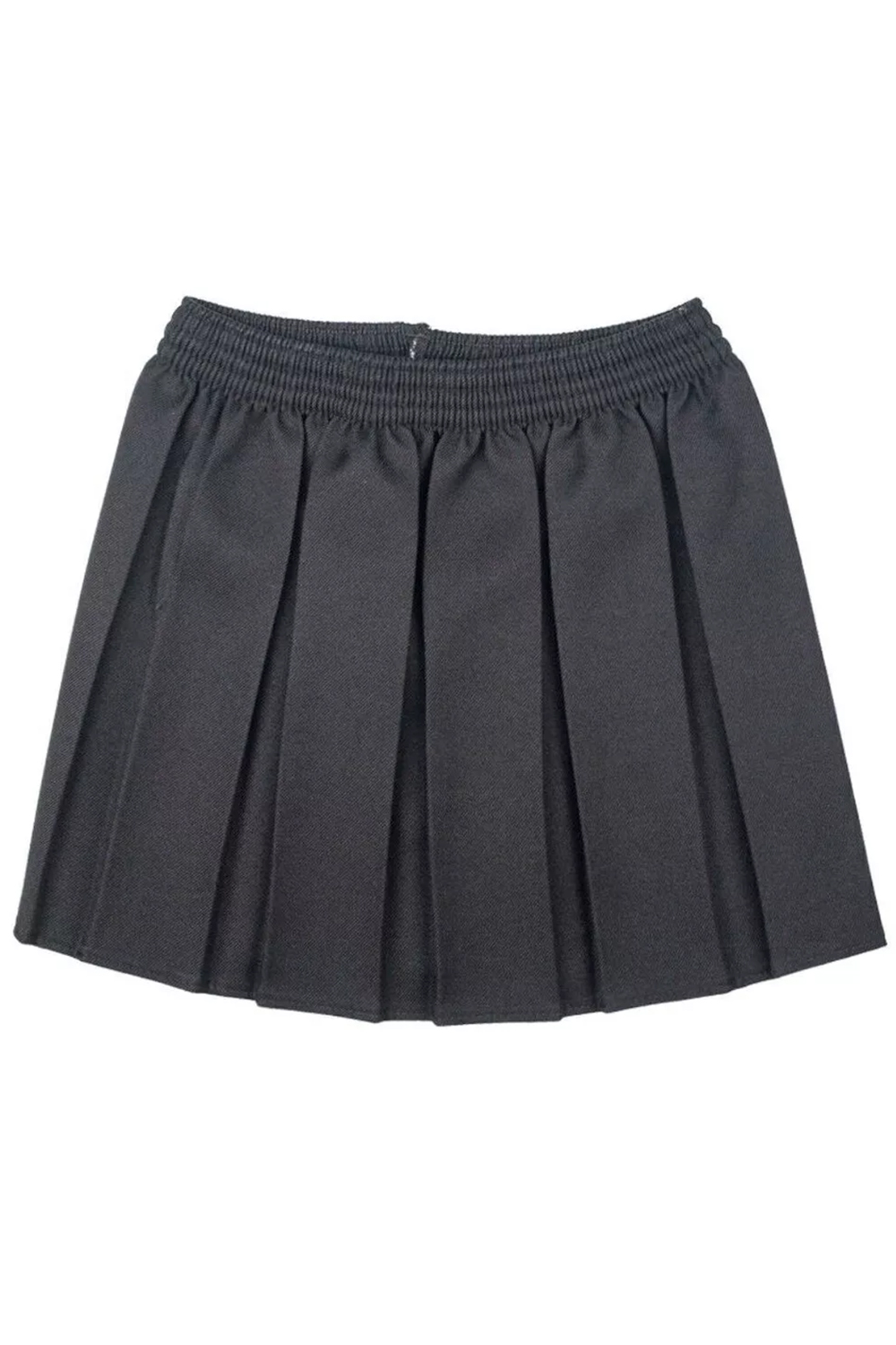 Girls Black Elastic Waist Pleated School Uniform Skirt