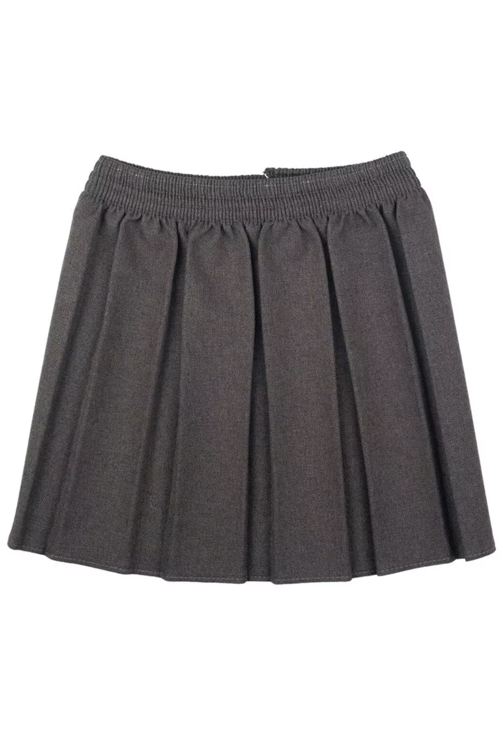 Girls Grey Elastic Waist Pleated School Uniform Skirt