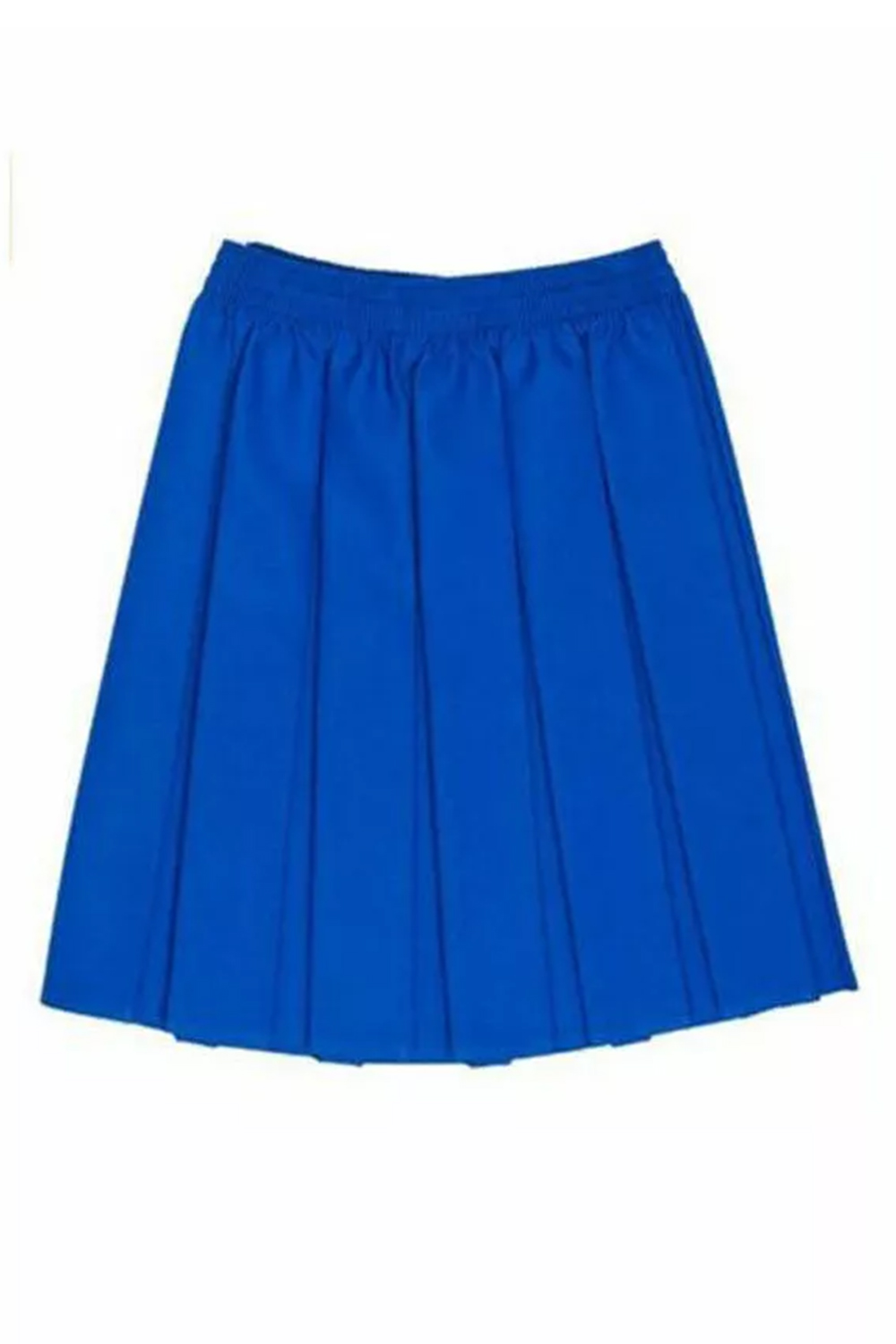 Girls Royal Blue Elastic Waist Pleated School Uniform Skirt