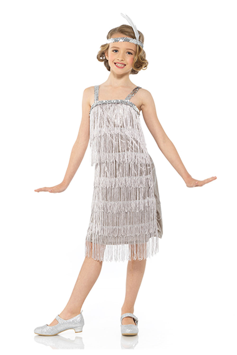 Wickedfun Girls Silver Flapper Costume