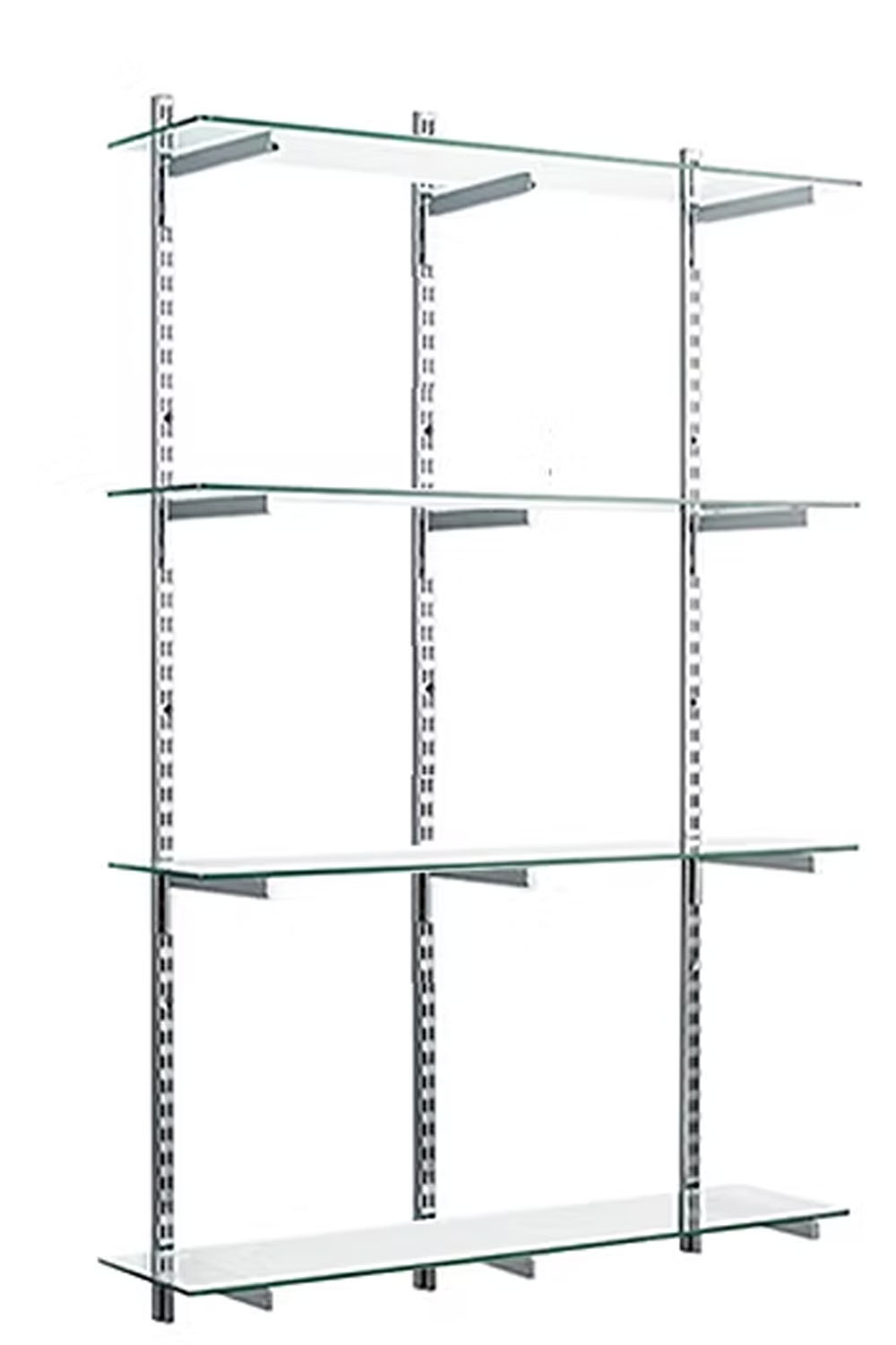 Glass Twin Slot Shelving Kit with 4 Shelves-120cm