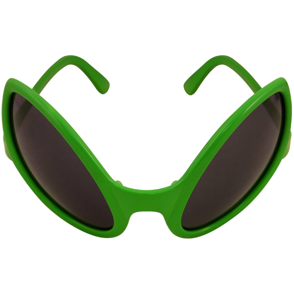 Wickedfun Adult Green Alien Glasses with Dark Lenses (Pack of 12)