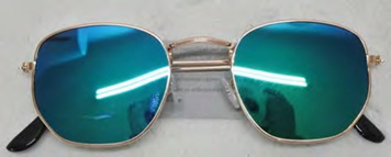 Wickedfun Golden Frame Green Glasses 