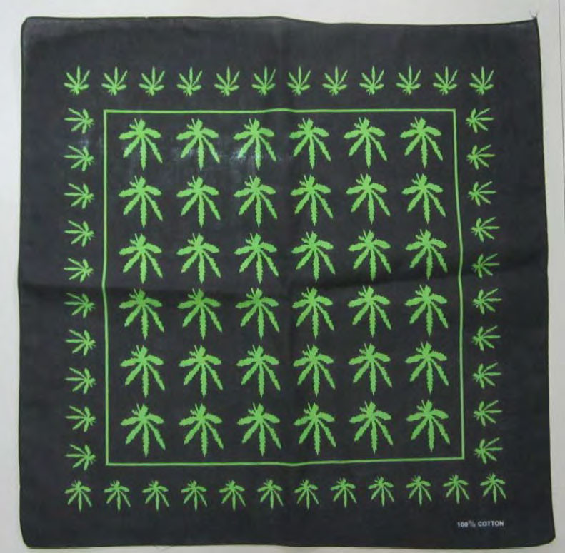 Green Leaf Black Bandana 