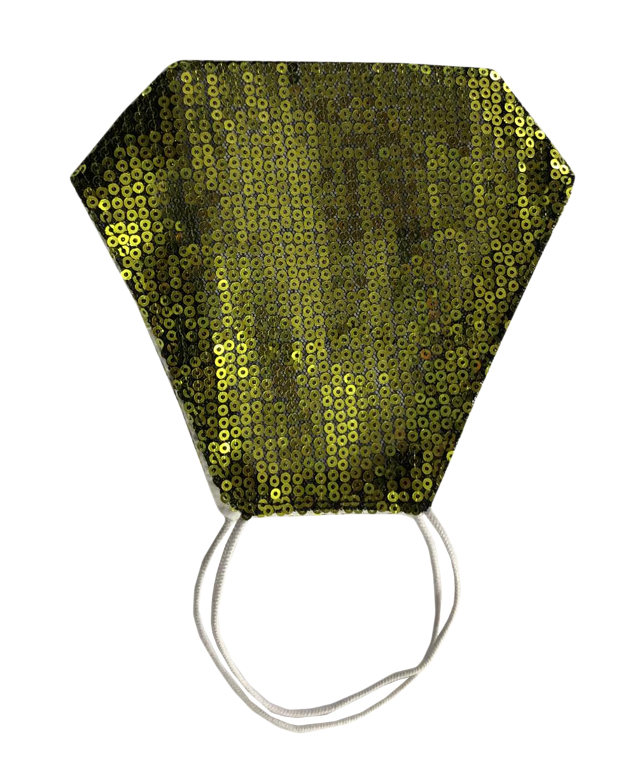 Green Sequin Face Covering With Filter Pocket