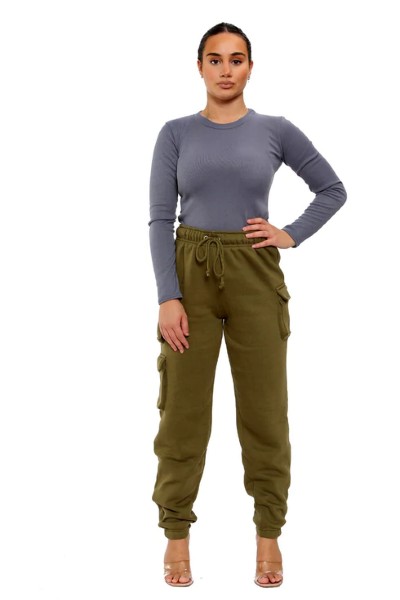 Greenish Green Women Cargo Bottom Trouser