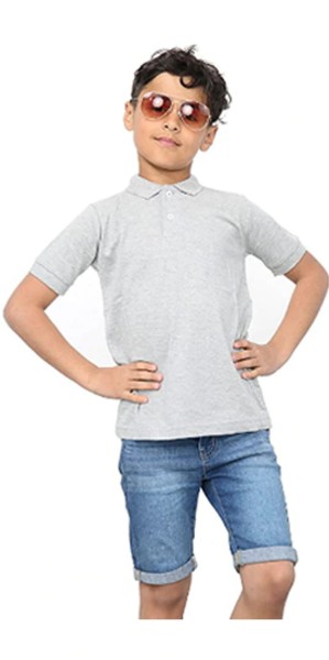 Child Plain Grey Polo Shirts