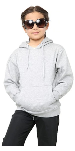 Kids Plain Grey Pullover Hoodie Sweatshirt