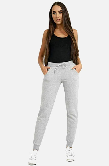 Grey Women Slim Fit Fleece Trouser